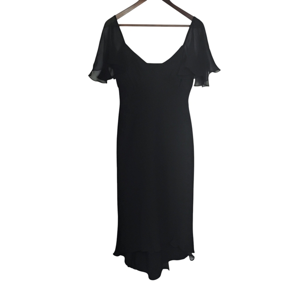 Vintage Jones New York Silk Dress Womens 10 Petite Sheer Panels Fairy Flutter - Picture 1 of 13